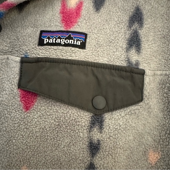 Patagonia Synchilla Snap-t Pullover Gray Arrows Wish Tails Jacket Sweatshirt L - Picture 8 of 8